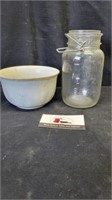Atlas canning jar and bowl