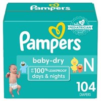 Sz 2 Pampers Baby Dry Diapers - 104 ct