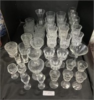 Large Amount of Vintage Glass Bar-Ware, Adv Glass.