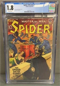 CGC 1.8 Spider #70 Vol.18 #2 1939 Pulp