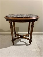 19th C French Louis XVI Side Table w Marble Insert