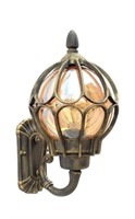 OUTDOOR WALL LIGHT FIXTURE BRUSHED GOLD 9IN X 9IN