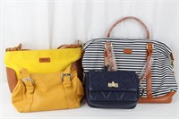 4 Valentina, Baosha & Ellington Yellow & Navy Bags