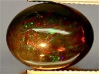 6.59 ct Natural Ethiopian Red Black Fire Opal