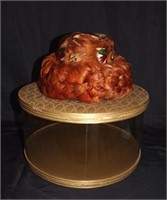 VINTAGE PEACOCK FEATHER HAT IN A NICE HAT BOX