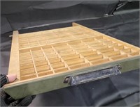 VTG Metal Handle Wooden Print Tray