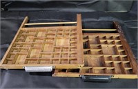 VTG Metal Handle Wooden Print Trays