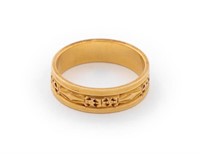 14K Yellow Gold Victorian Style Band Ring