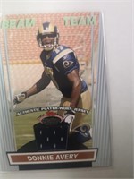 DONNIE AVERY ST. LOUIS RAMS GAME JERSEY CARD