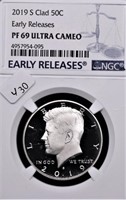 2019 S NGC PF69UC KENNEDY HALF DOLLAR