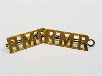 Brass RMR Shoulder Titles with Pins