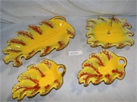 MID CENTURY STYLE CALIF. POTTERY LEAF DISHES