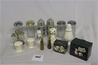 MISC. SALT & PEPPER SHAKERS & SUGAR JARS LOT