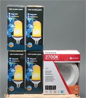 NIB LED Recessed Downlight & Flame Light Bulbs(5)