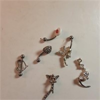 Belly piercing silver lot 24