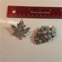 Brooch lot with maple leaf