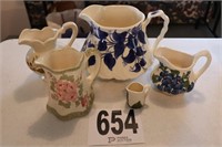 Clinchfield Pottery Hand Painted Pitchers