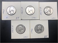 5 SILVER QUARTERS