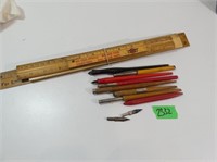 Qty of Vintage Rulers & Pens