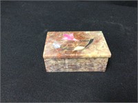 Inlaid Alabaster/Marble Trinket Box