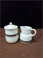 McCoy canister and pitcher approx 7 inches tall