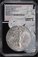 2021 (S) T-1 SILVER EAGLE NGC MS-70 EMERGENCY