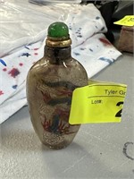 VTG CHINESE REVERSE PAINTED SNUFF OPIUM BOTTLE