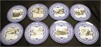 Eight antique Royal Doulton 'Gibson Girls' plates