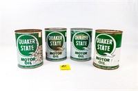 4 Metal Quaker State Motor Oil 1 Quart Cans