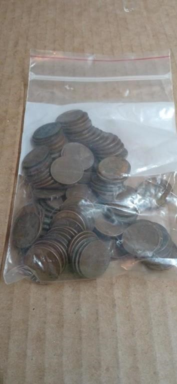 100 Mixed Dates Wheat Pennies