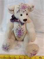 Vintage Blooms Hand Embroidered Wool Bear