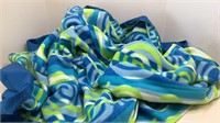 Blue beach foldable bag blanket, 100% polyester,