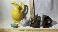 Elephant Bookends,has hole, Pitcher, Shoe,