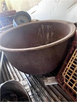 40“ x 24“ cast-iron cauldron, has been stored