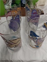 six 1977 Premium McDonalds Glasses