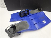 Turbo Flex Dacor Sz XL Flippers  & Goggles