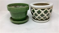 2) Green Planter 5"x6.5"