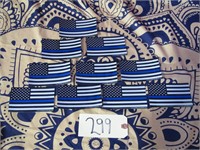 QTY 10 Thin Blue Line Police Support Flag Stickers