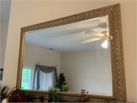 COMPOSITION MIRROR WITH BEAUTIFUL ORIENTAL GOLD
