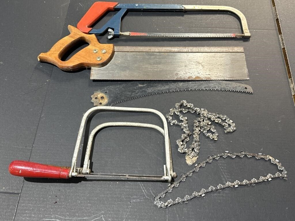 Hand saws, coping saws & chains