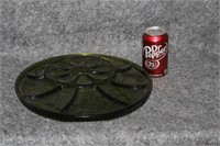 EMERALD GREEN DEPRESSION GLASS SNACK TRAY