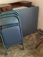 Blue Card Table & Chairs