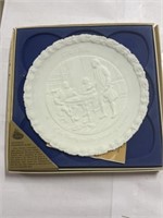 White Fenton plate with box