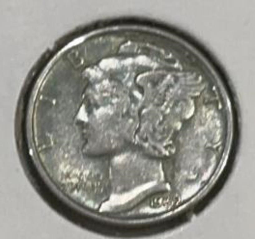 1939 MERCURY DIME (90% SILVER) (VG)