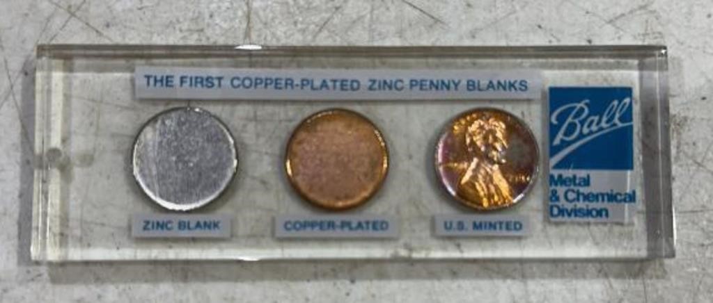 ***PACKAGE*** (3)"COPPPER" CENTS & (2)"BLANK" O