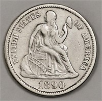 1890 Seated Liberty Dime