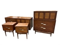 4pc MCM Natl Tung Oil Tommy Parzinger Bedroom Set