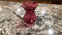 Fenton cranberry glass vase