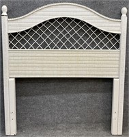 White Wicker Twin Size Headboard