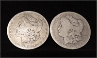 1883 & 1884 MORGAN DOLLARS - BOTH WORN